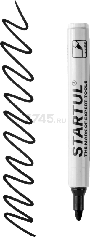 Маркер перманентный фетровый STARTUL Profi черный (ST4340-01) - Фото 4