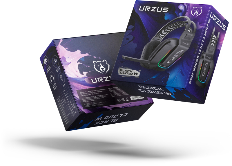 Наушники-гарнитура игровые беспроводные URZUS Black Cloud Wireless UR-5524123 - Фото 14