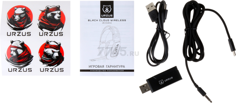 Наушники-гарнитура игровые беспроводные URZUS Black Cloud Wireless UR-5524123 - Фото 12