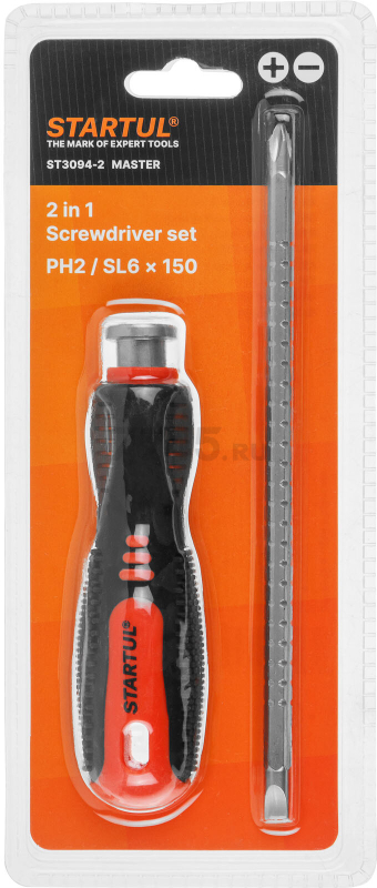Отвертка комбинированная PH2/SL6 150 мм STARTUL Master (ST3094-2) - Фото 2