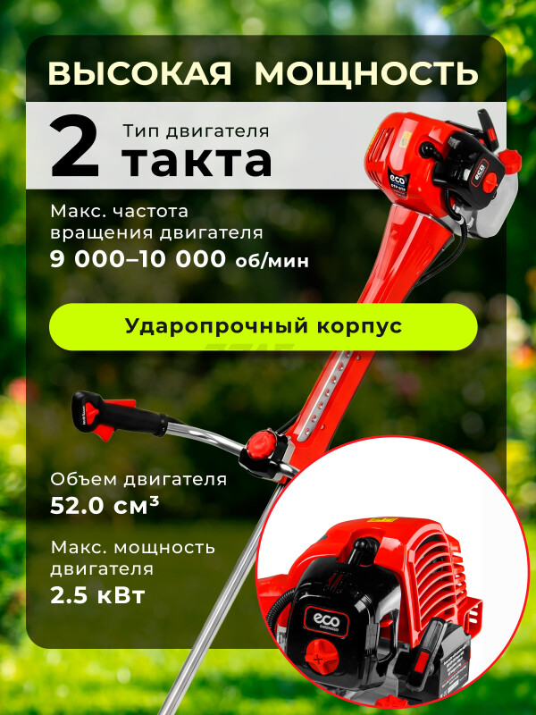 Бензиновый триммер (Мотокоса) ECO GTP-255 Power MAX (EC2011-1) - Фото 2