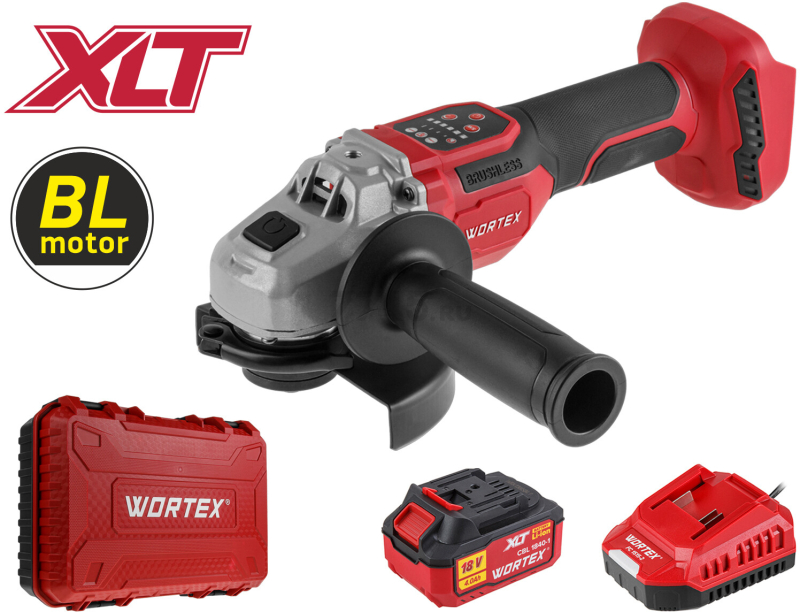 Шлифмашина угловая аккумуляторная WORTEX CAG 1812-2 SE XLT SET (1334919) - Фото 10