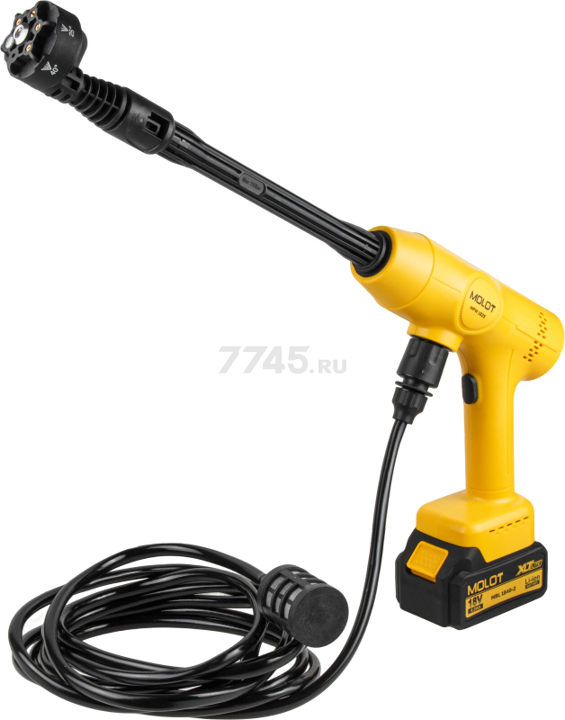 Мойка высокого давления (пистолет) аккумуляторная MOLOT MPW 1825 XLT Lite SET (2318011) - Фото 12