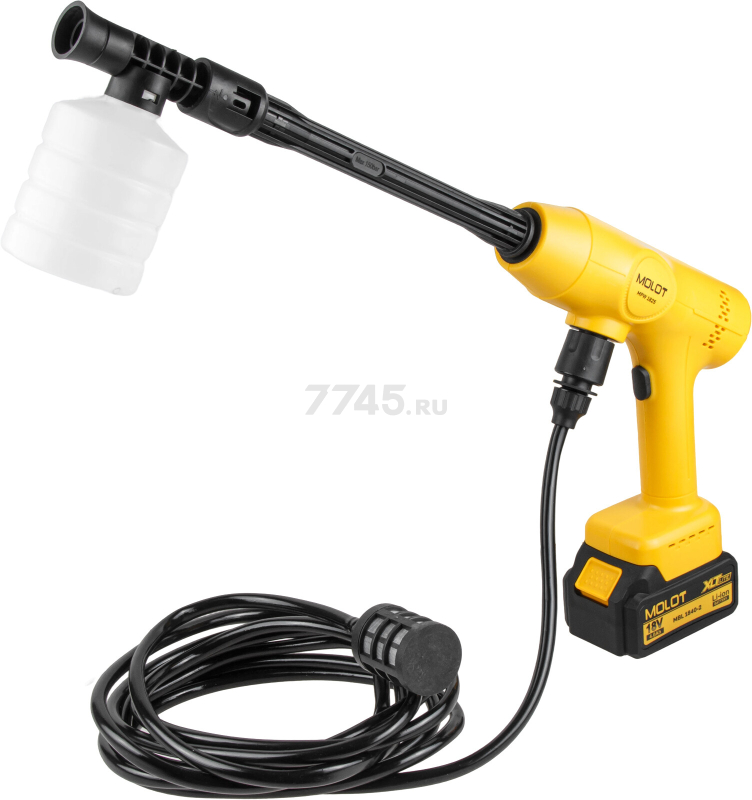 Мойка высокого давления (пистолет) аккумуляторная MOLOT MPW 1825 XLT Lite SET (2318011) - Фото 13