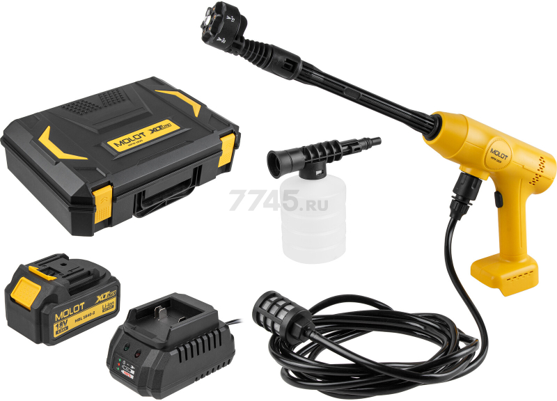 Мойка высокого давления (пистолет) аккумуляторная MOLOT MPW 1825 XLT Lite SET (2318011)