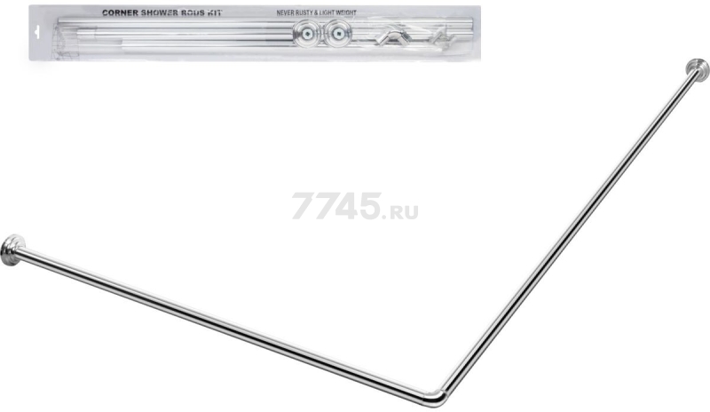 Карниз для ванной PERFECTO LINEA угловой 170х70 см (36-020105) - Фото 5