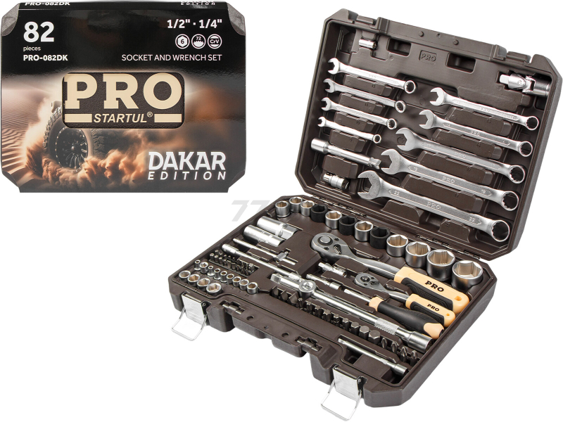 Набор инструментов 1/4", 1/2" 6 граней PRO STARTUL Dakar 82 предмета (PRO-082DK) - Фото 7