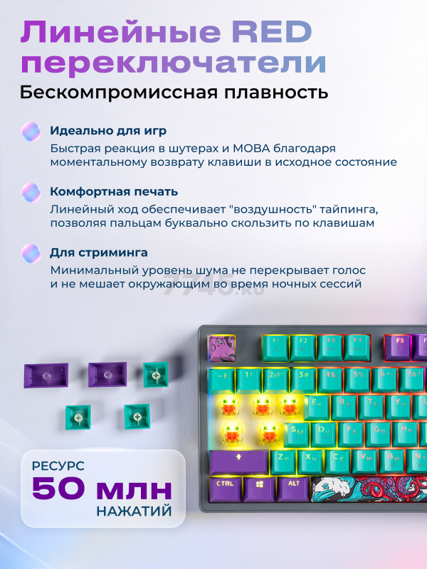 Клавиатура игровая механическая URZUS Reverse B UR-5317123 - Фото 5