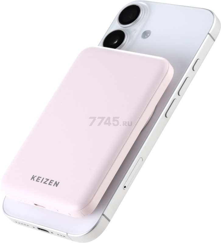 Power Bank KEIZEN 5000 mAh with MagSafe Pink (KZ-20130108) - Фото 13