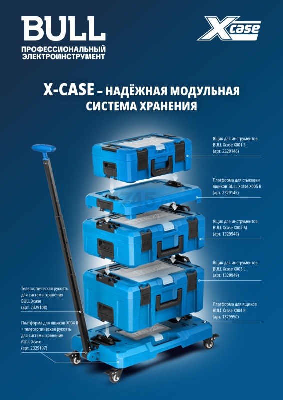 Ящик для инструмента BULL Xcase X002 M 450х345х156 мм (1329948) - Фото 7