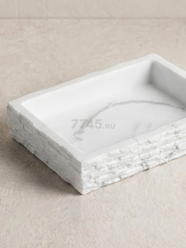 Мыльница PERFECTO LINEA StoneWave белый (35-130813) - Фото 2