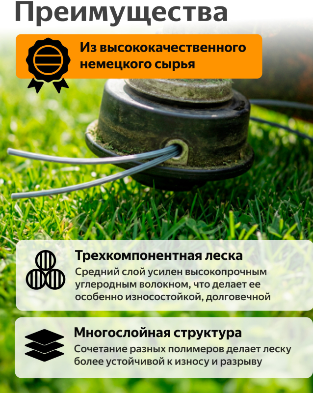 Леска для триммера 3.3 мм х 38 м TRIPLE PRO STARTUL METSA (ST6165-33) - Фото 2