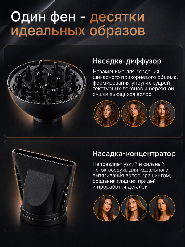 Фен NORMANN AHD-435 (N16060-3) - Фото 3