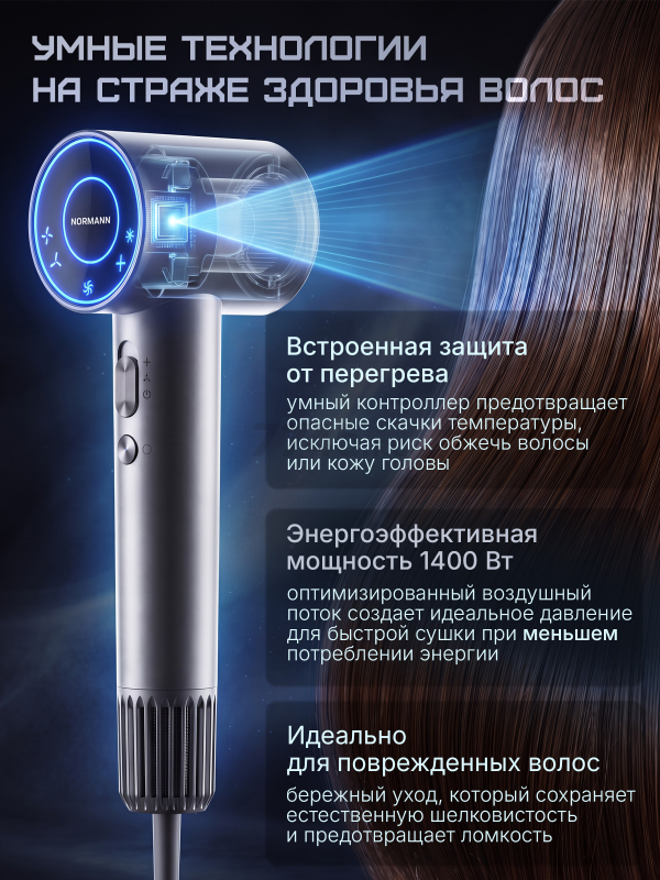Фен NORMANN AHD-441 (N16060-2) - Фото 3