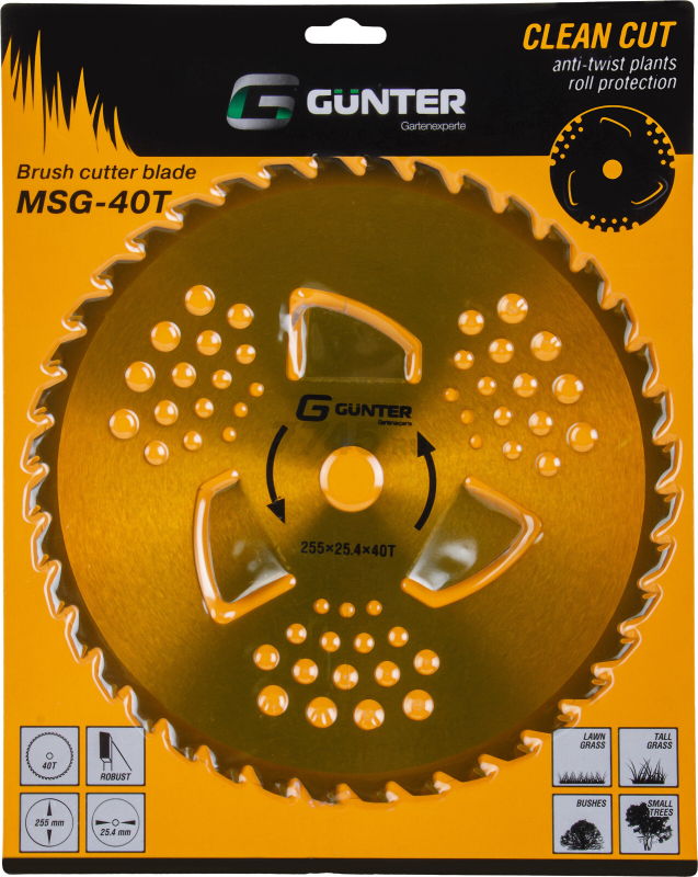 Нож для мотокосы 40 зубьев 255х1,3х25,4 мм GUNTER (GUX6010-4)