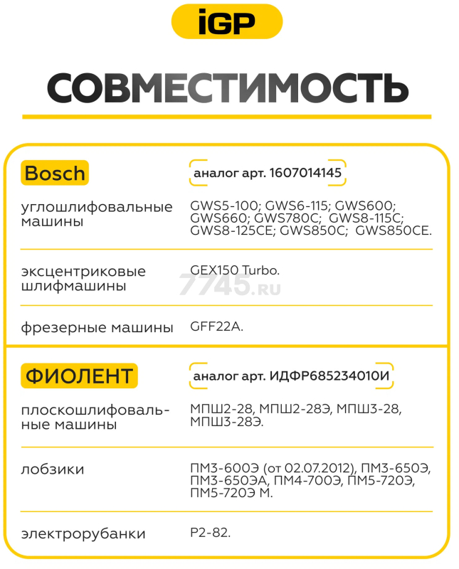 Щетки графитовые для шлифмашины угловой Bosch GWS5-100 IGP 2 штуки аналог 1607014145 (7140202) - Фото 4
