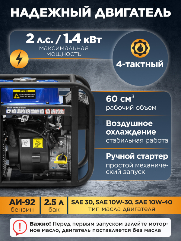 Генератор инверторный бензиновый ECO PE-1200RSI (EC1710-7) - Фото 5