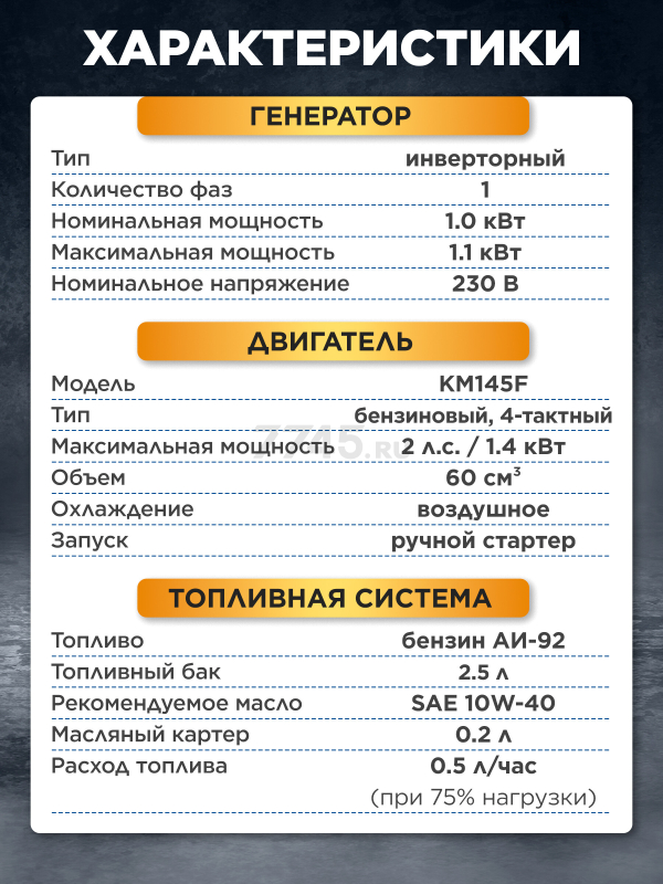Генератор инверторный бензиновый ECO PE-1200RSI (EC1710-7) - Фото 6