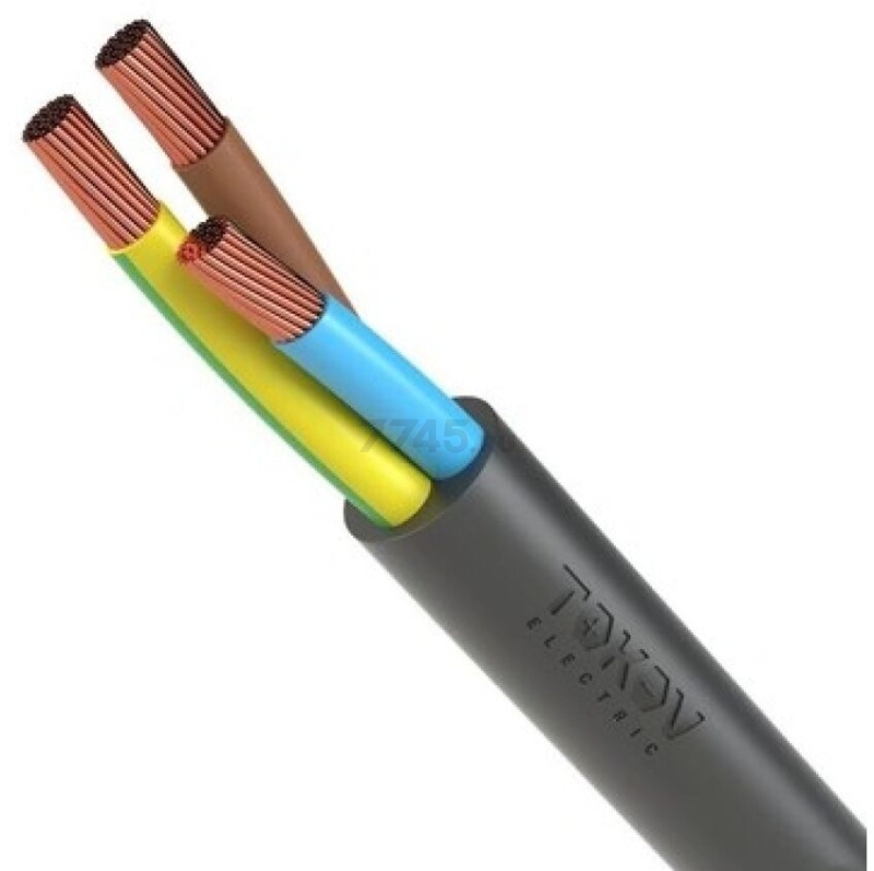 Провод ПВС 3х1,5 TOKOV ELECTRIC 100 м черный (2037905)