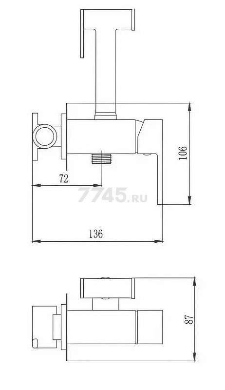 Смеситель для биде AV Engineering SETA D25-A белый (AVSET02WT) - Фото 14