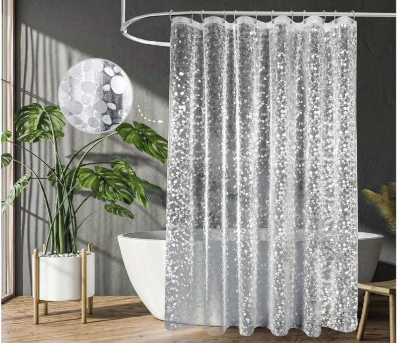 Штора для ванной комнаты 180х180 с кольцами PERFECTO LINEA Aura 3D роса (36-180402)