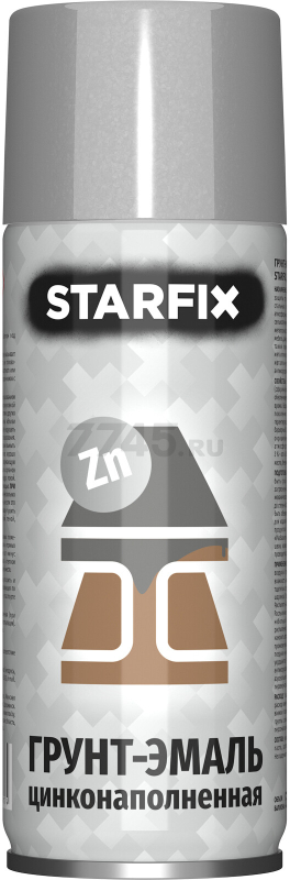 Грунт-эмаль цинконаполненная STARFIX серебристая 520 мл (SM-29605-1)