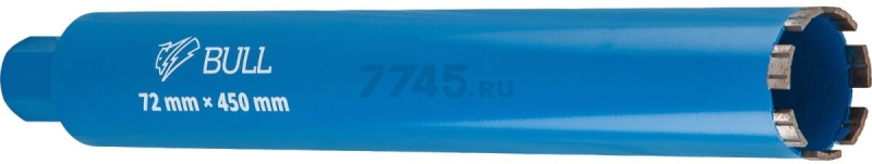 Коронка алмазная d 72 мм BULL железобетон с микроударом (2329232)