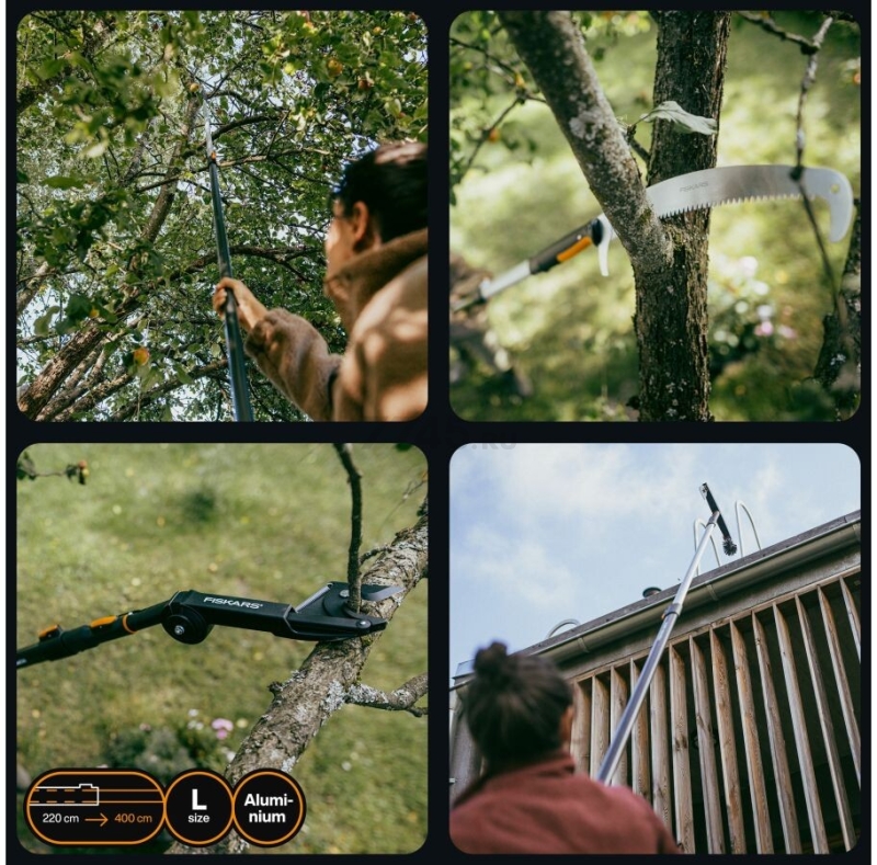 Черенок телескопический FISKARS OneClick L 220-400 см (1080672) - Фото 8
