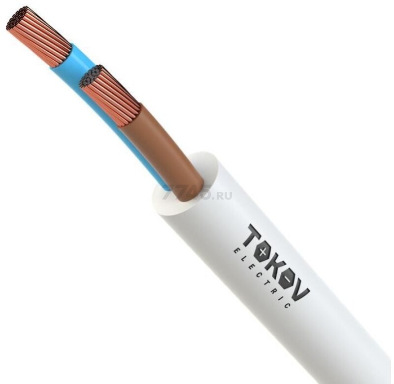 Провод ПВС 2х2,5 TOKOV ELECTRIC 100 м белый (2037890)