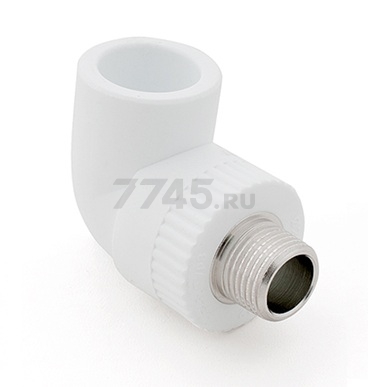 Угольник ПП 20х1/2" с наружной резьбой белый РосТурПласт (10799)