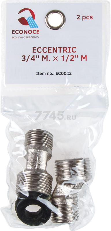 Эксцентрик 3/4"х1/2" с наружной резьбой ECONOCE 2 штуки (EC0022)
