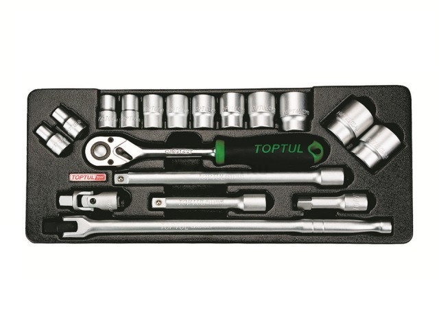 Набор инструментов 1/2" 6 граней 18 предметов TOPTUL (GCAT1801)