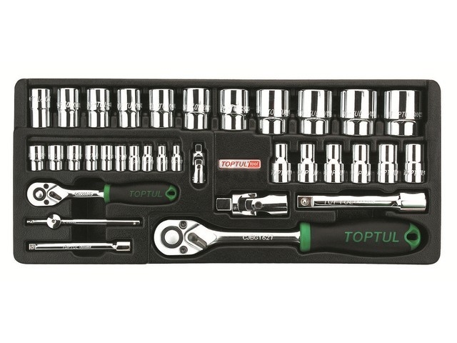 Набор инструментов 1/4", 1/2" 6 граней 34 предмета TOPTUL (GCAT3402)
