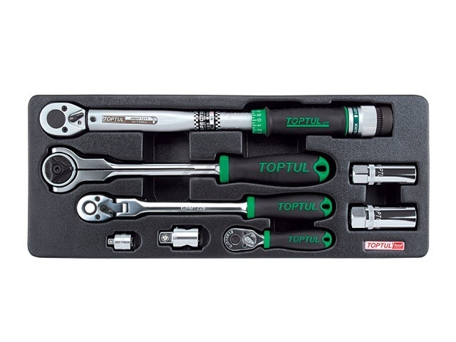 Набор инструментов 1/4", 3/8", 1/2" 8 предметов TOPTUL (GCAT0803)