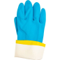 Перчатки латексно-неопреновые JETA SAFETY Atom DuoColor М К80 Щ50 желто-голубые  (JNE-711-M) - Фото 5
