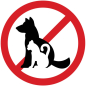 Знак-наклейка REXANT С животными вход запрещен 150x150 мм (56-0039)