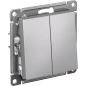 Выключатель двухклавишный скрытый SYSTEME (SCHNEIDER) ELECTRIC AtlasDesign алюминий (ATN000351) - Фото 2