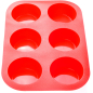 Форма для выпечки силиконовая прямоугольная на 6 кексов 26х17,5х3 см PERFECTO LINEA красная (20-000415)
