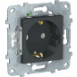 Розетка скрытая с заземлением SCHNEIDER ELECTRIC Unica New антрацит (NU505654)