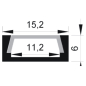 Профиль накладной PAL 1506 для светодиодной ленты JAZZWAY 2 м (1009609) - Фото 2