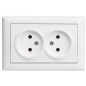 Розетка двойная скрытая MUTLUSAN Daria белая (2120 201 0201)