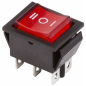 Выключатель клавишный ON-OFF-ON REXANT красный с подсветкой и нейтралью (36-2390)