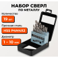 Набор сверл по металлу 1-10 мм 19 штук GEPARD (GP0301-19)