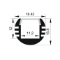 Профиль для светодиодной ленты круглый PAL 1818 JAZZWAY 2 м (1009630) - Фото 4