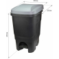 Контейнер для мусора пластиковый с педалью IDEA 60 л черный/серый (М2398) - Фото 2