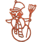 Игрушка елочная МОРОЗКО Снеговик 11х0,2х14 см красный глиттер (ФГСН04)