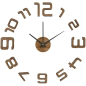 Часы-наклейка настенные кварцевые 60 см KLEBER тёмное дерево (KLE-CL205)