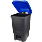 Контейнер для мусора пластиковый с педалью IDEA 60 л черный/синий (М2398) - Фото 2