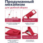 Швабра для пола PERFECTO LINEA с насадкой из микрофибры бордовая (43-392021) - Фото 3