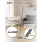 Швабра для пола PERFECTO LINEA Solid с насадкой из микрофибры серая (43-492024)
